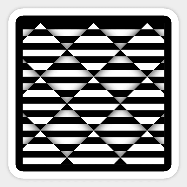 Optical Illusion I Black and White Sticker by k10artzone